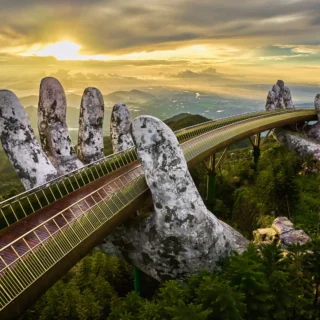 Ba Na hills and the Golden Bridge, mountain theme park in Danang