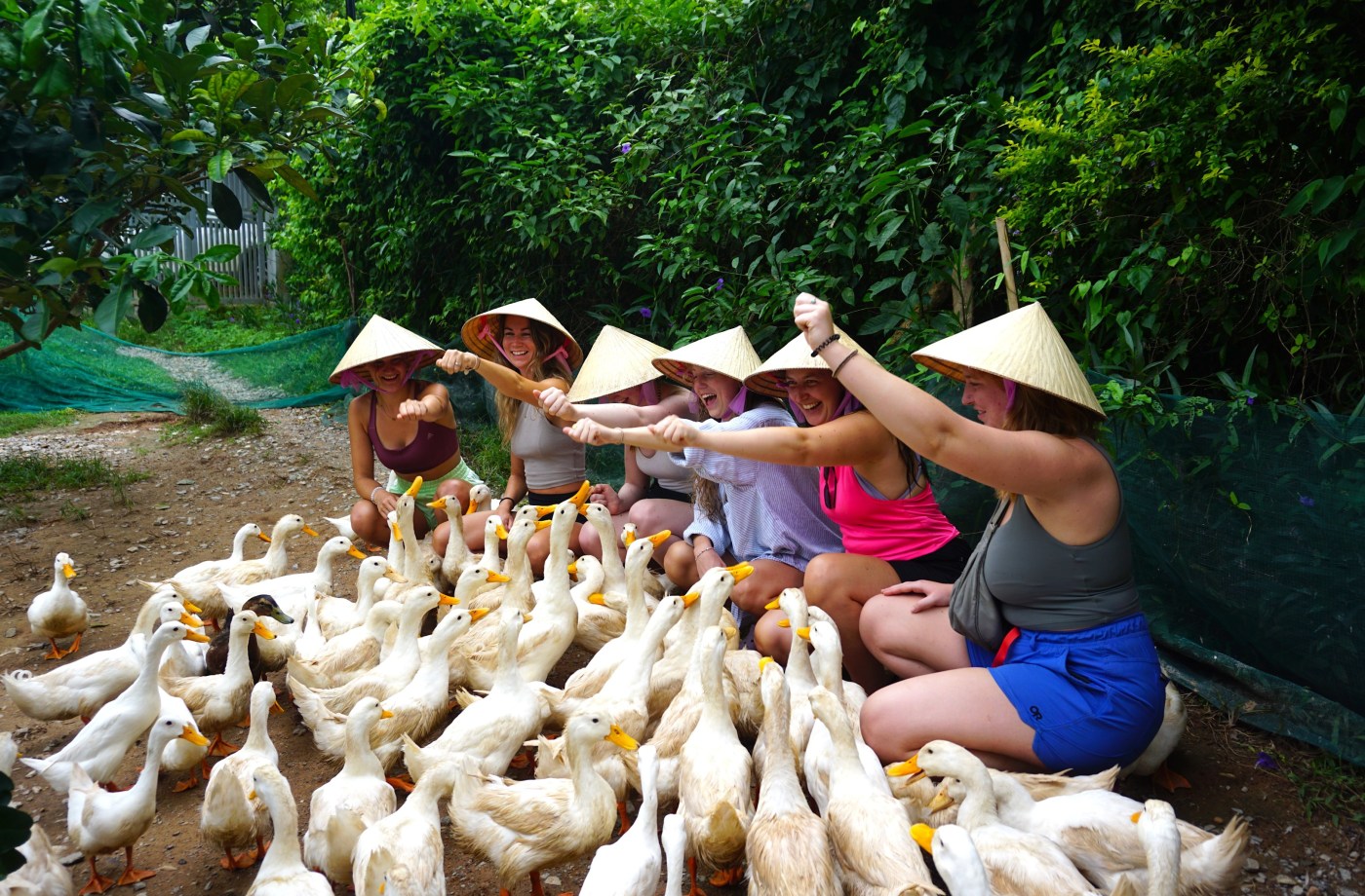 Cultural interaction at countryside farm near Hoi An