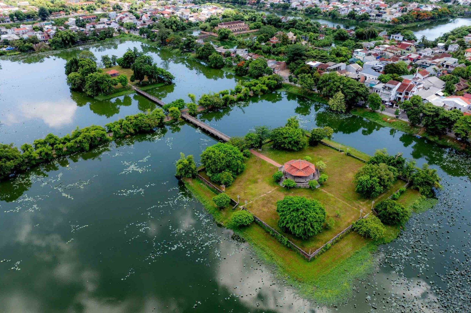 Historic architecture reflecting the royal heritage of Tinh Tam Lake