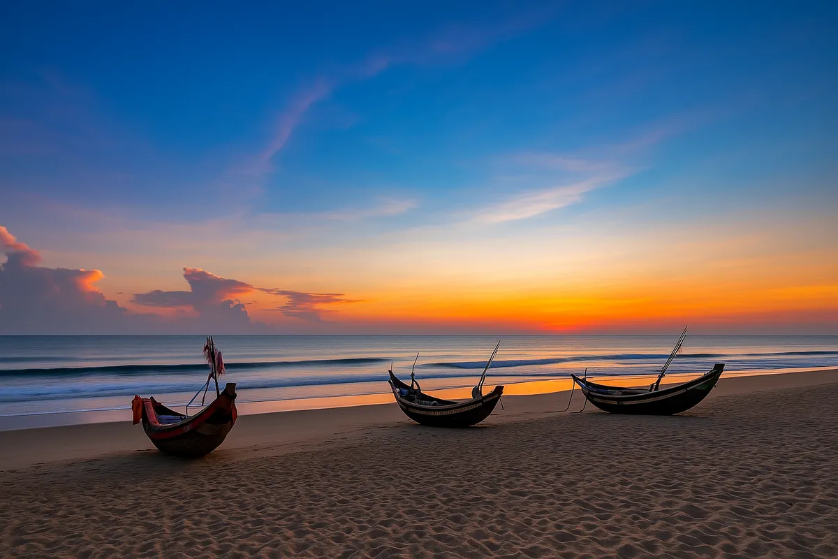 Sunrise over the sea at Thuan An Beach