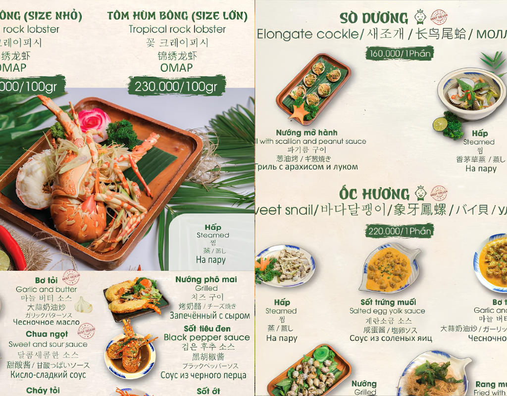 Mộc Quán is suitable for groups looking to share a variety of seafood dishes.