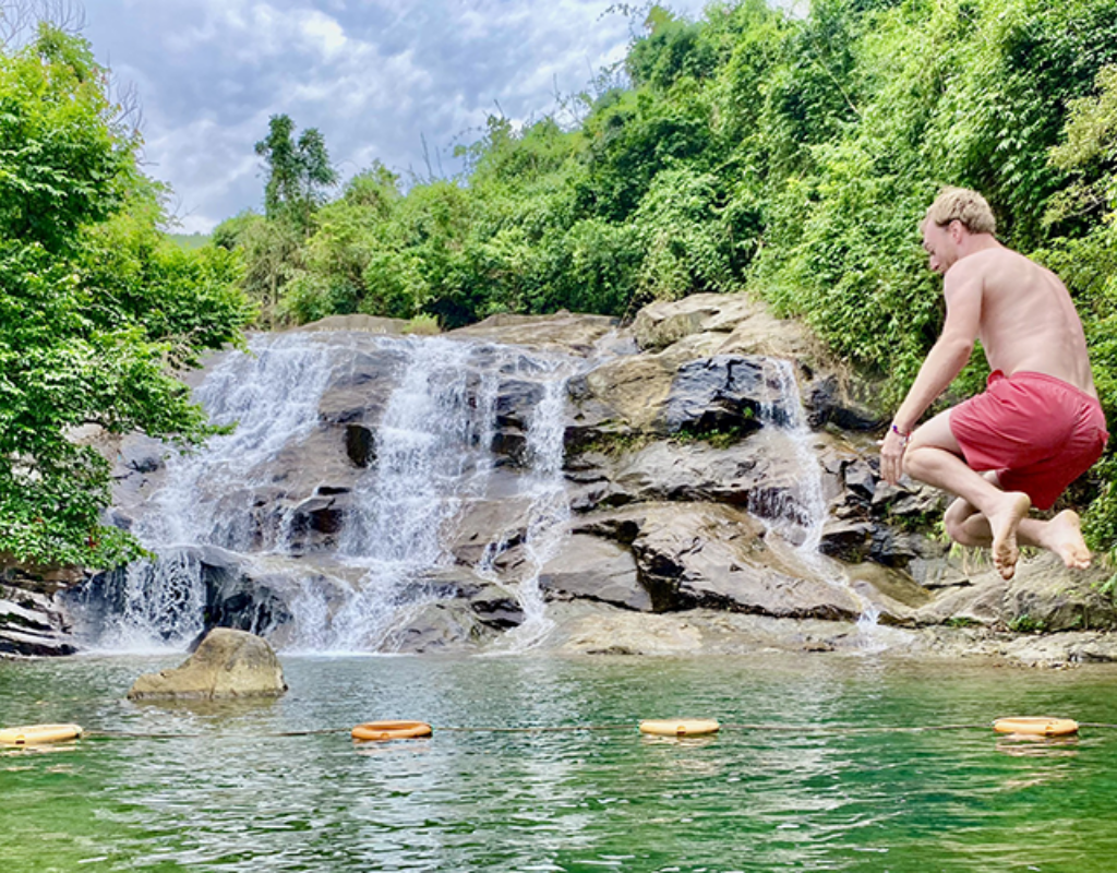 Cliff Jump into the Natural Pools