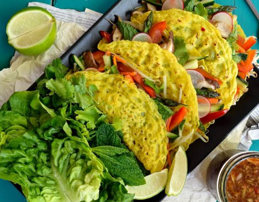 Vegetarian Vietnamese Banh Xeo
